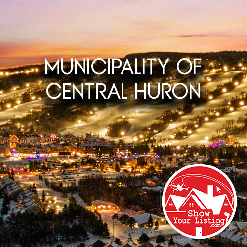 Stunning real estate photography showcasing Central Huron's community complex, recreational facilities, and nearby beaches, highlighting the beauty of Huron County and outdoor activities available.