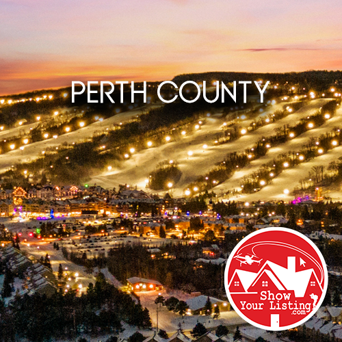 High-quality real estate photography showcasing diverse properties in Perth County, Ontario, including North Perth, West Perth, and Stratford, highlighting the rich agricultural heritage and culture.