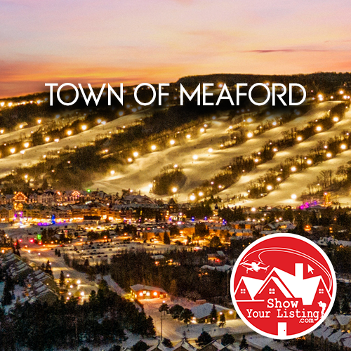 Stunning real estate photography of Meaford showcasing historic downtown, beautiful waterfront, and natural areas in Georgian Bay – perfect for showcasing local amenities and charm.