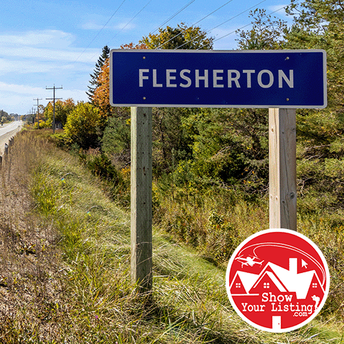 Vibrant Flesherton, a walking village in southern Grey, features stunning real estate photography and drone videos showcasing its arts and culture, perfect for property listings.