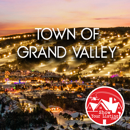Real estate media showcasing affordable housing and vibrant community life in Grand Valley, Dufferin County, featuring stunning listing photos and drone videos of the area.